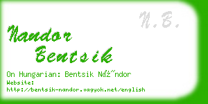nandor bentsik business card